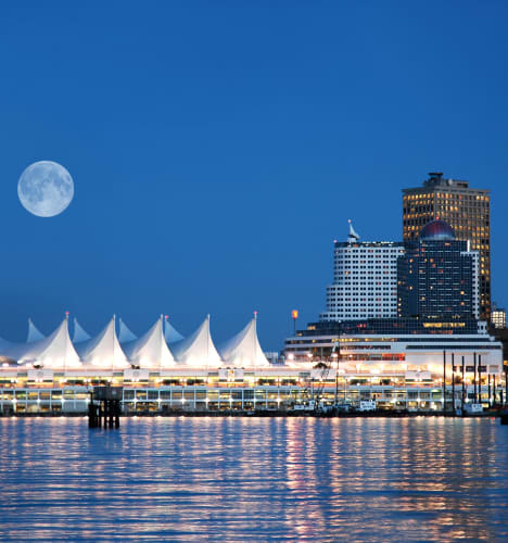 The city of Vancouver at night